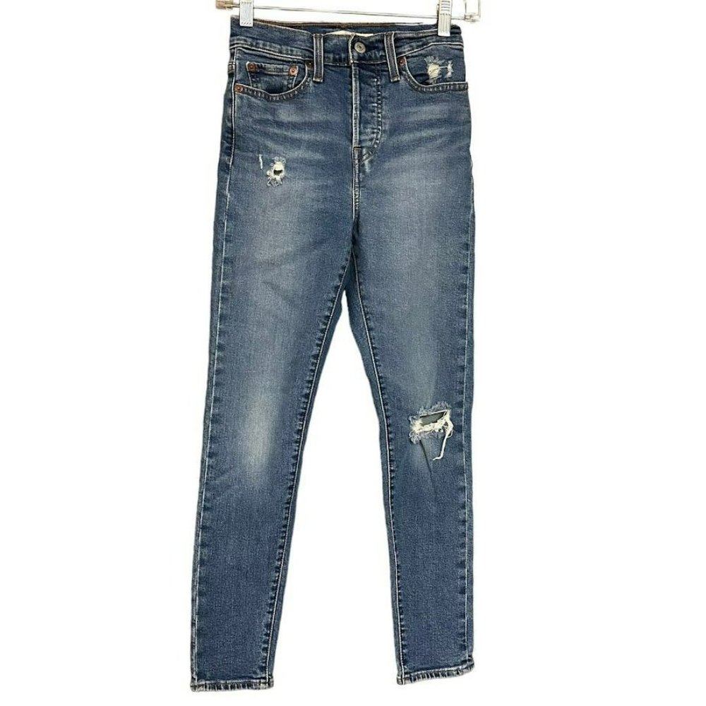Levi's Button Fit Mid Wash Wedgie Skinny Jeans Womens 25